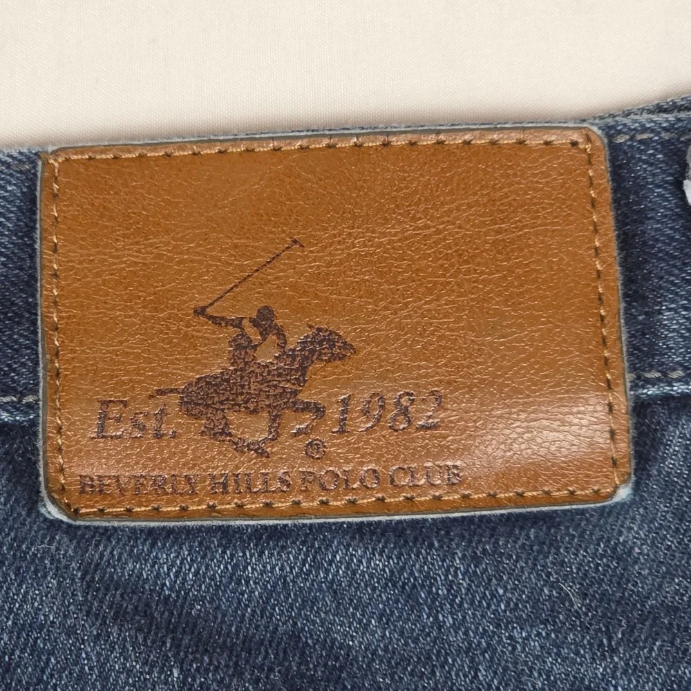 Beverly Hills Polo Club Mens Straight Leg Jeans Dark Wash Blue Denim 36x29